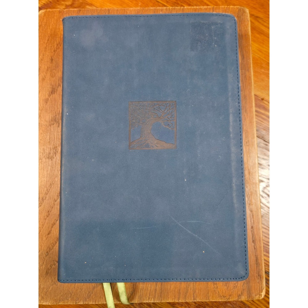 NIV God's Justice Holy Bible Blue Leather Softcover Hodder & Stoughton Tree Logo